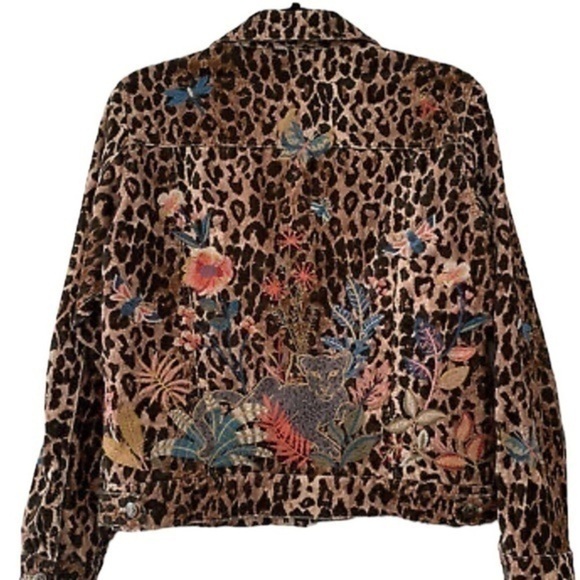 Johnny Was heavily embroidered SHURI COTTON VELVET TRUCKER JACKET NWT - Picture 2 of 10